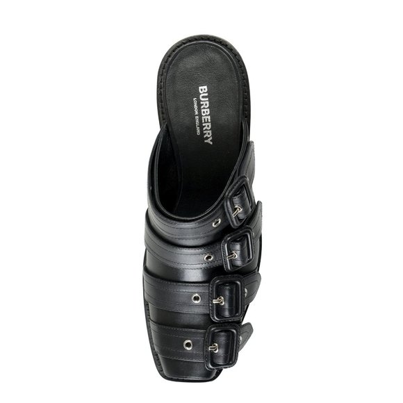 Burberry Women's "Barcroft" Black Heeled Mules Sandals Shoes US 6 IT 36 - Picture 7 of 8
